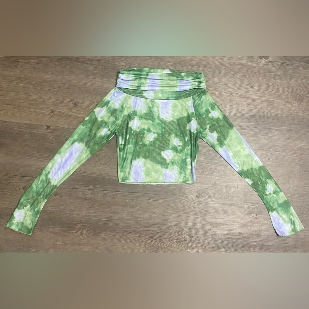 NWOT New Pink Blue & Green Mesh Top